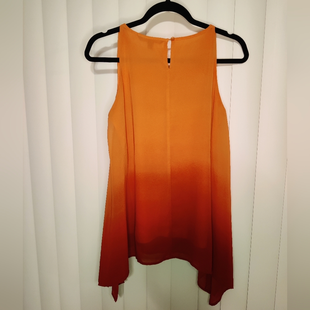 Zac & Rachel Sleeveless Blouse Peach and Red Size Small - Picture 2 of 3